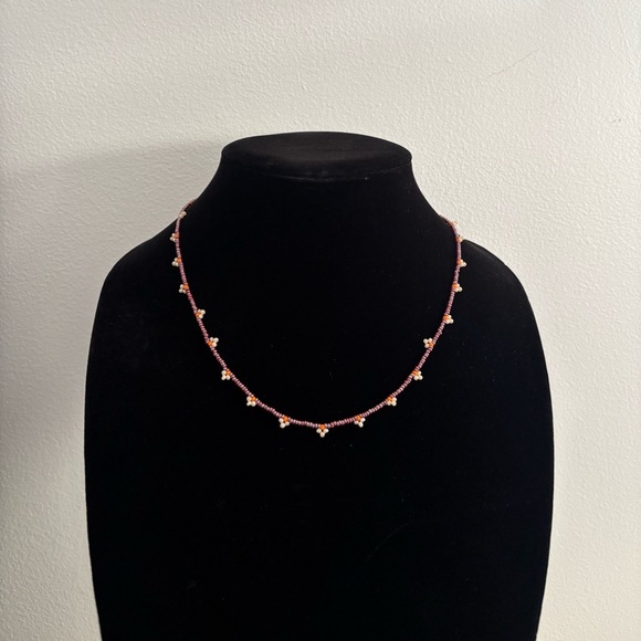 Jewelry - Elegant Beaded Necklace with Pink Accents
